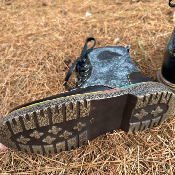 Black Leather women’s Combat Boots - Picture 9 of 10